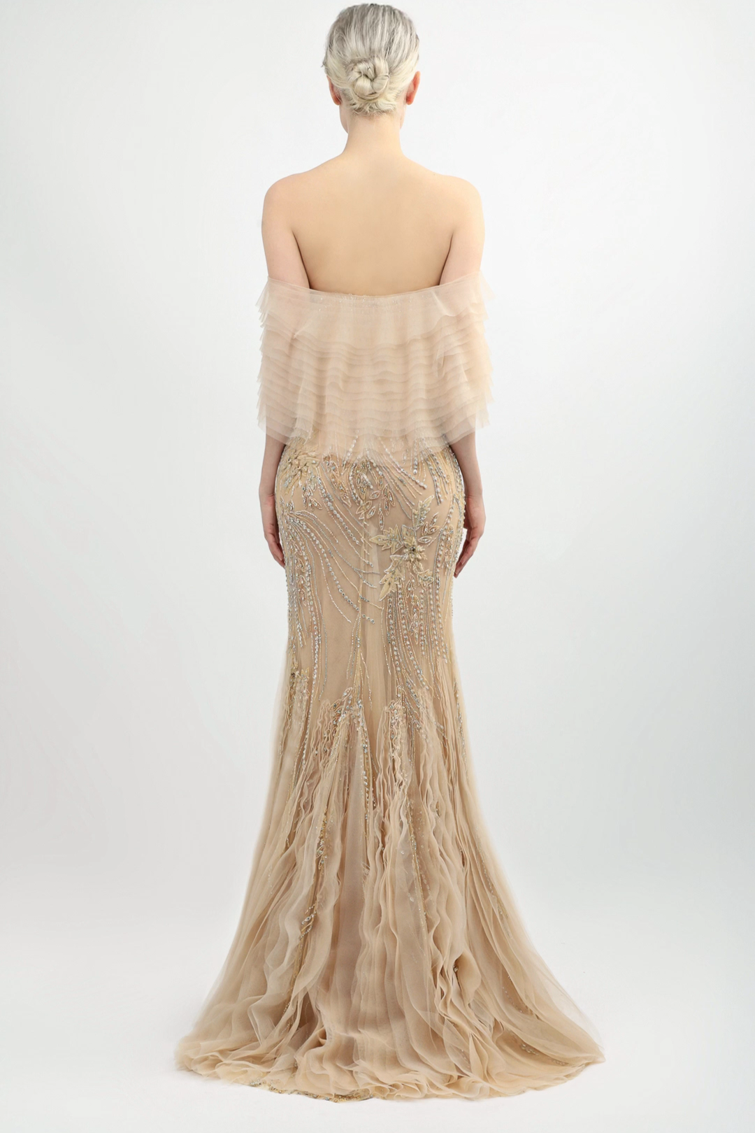 Off-Shoulder Tulle Gown