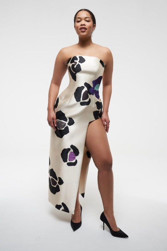 Corseted Print Dress