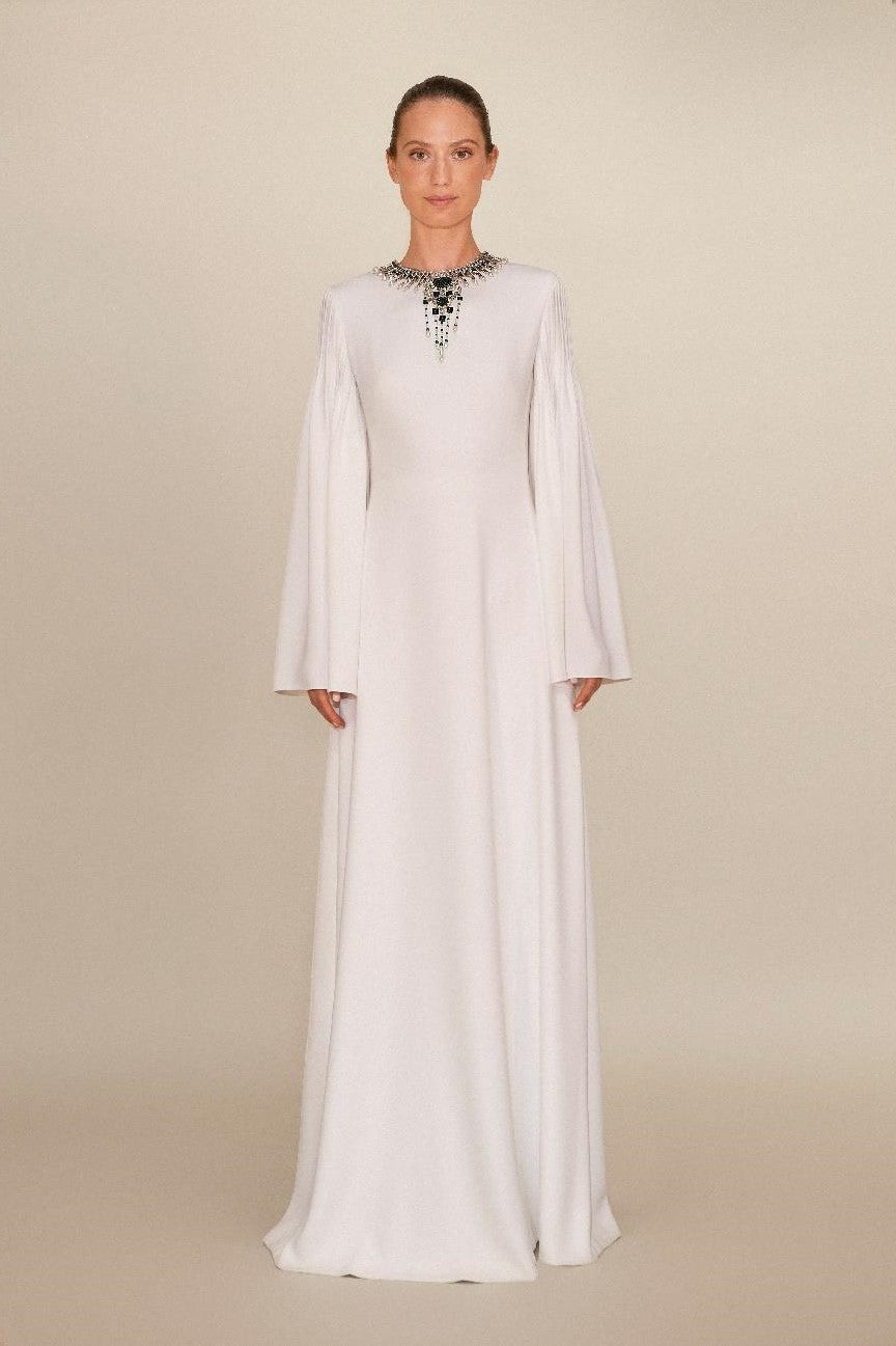 Flutter Sleeve Crepe Kaftan