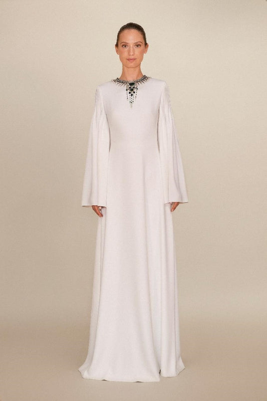 Flutter Sleeve Crepe Kaftan