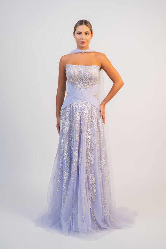 Strapless Tulle Gown