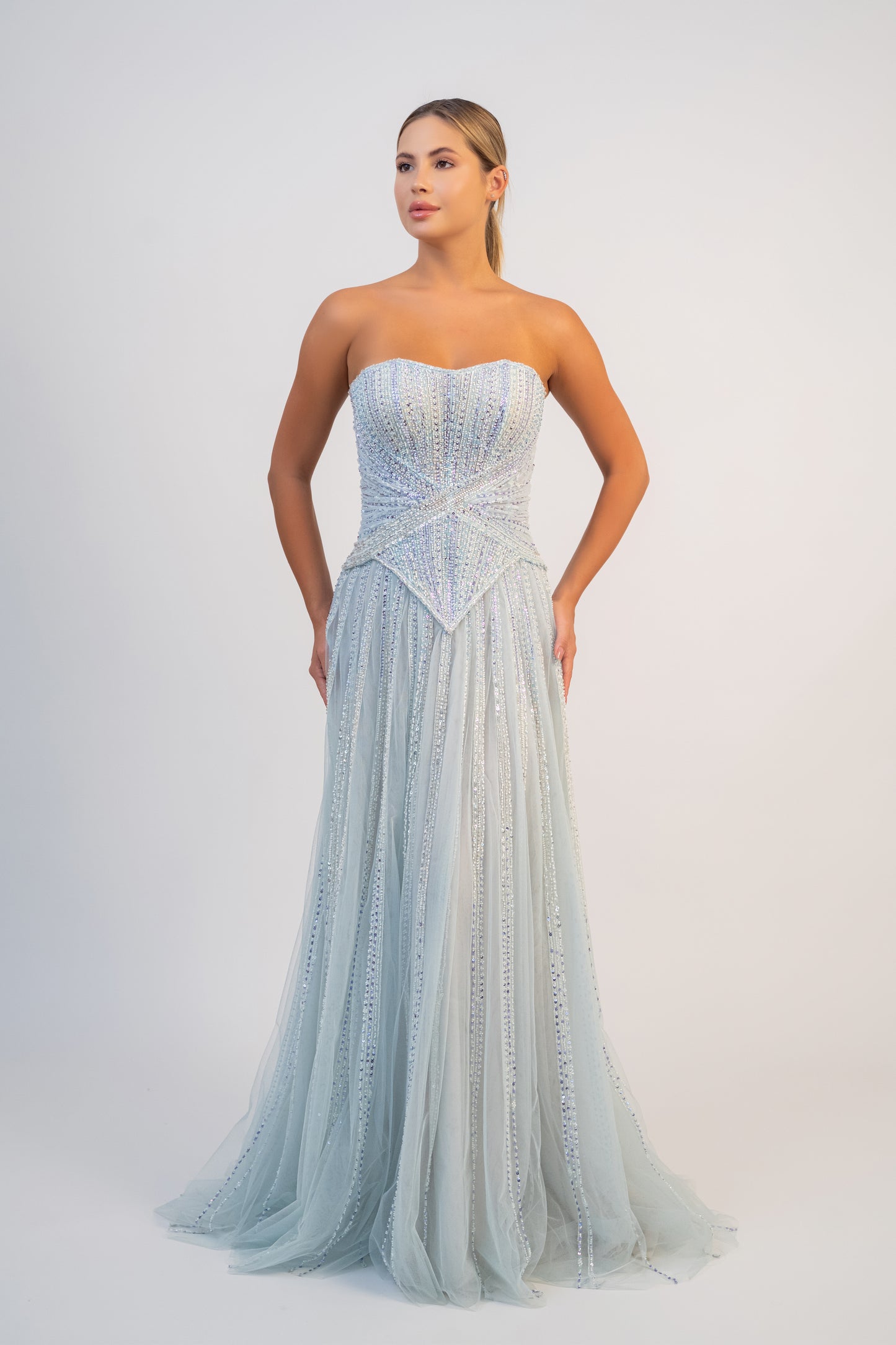 Strapless A-Line Gown