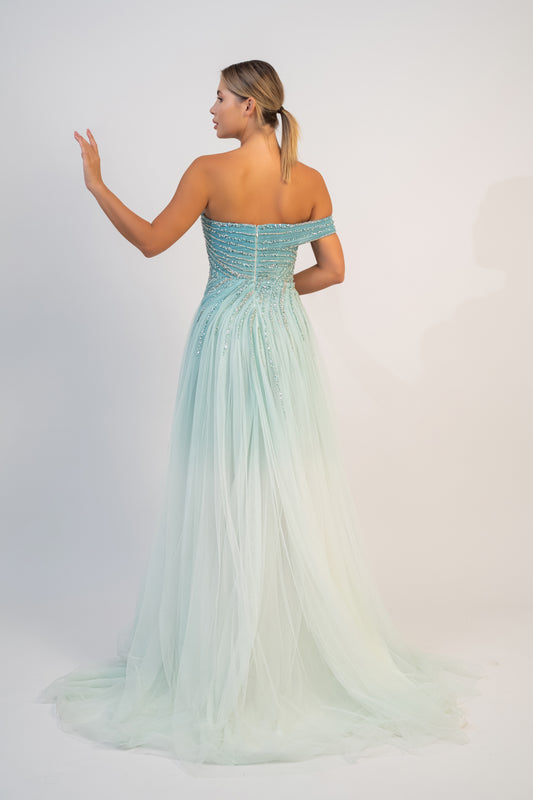One Shoulder Gradient Gown