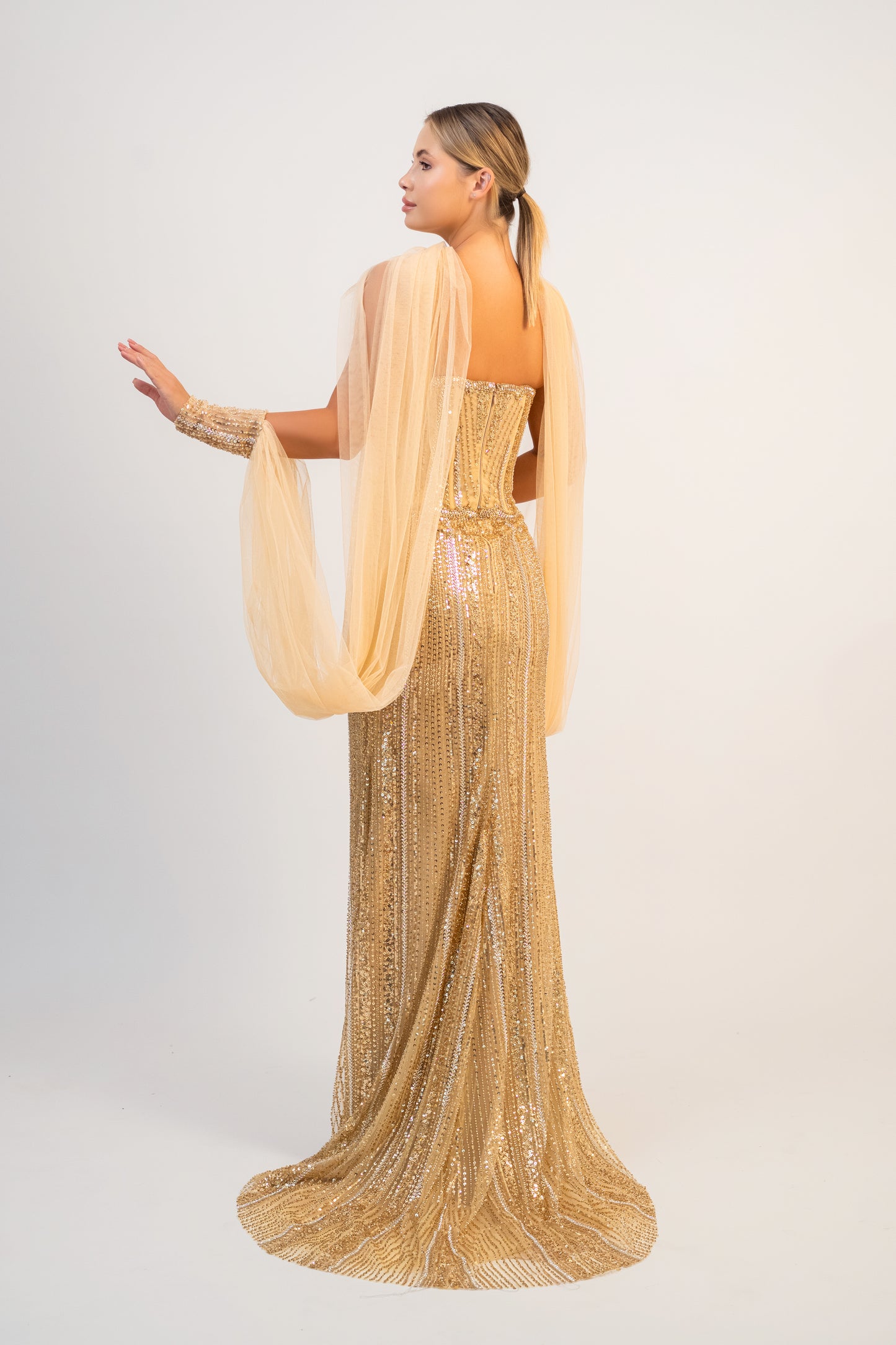 Gold Column Gown