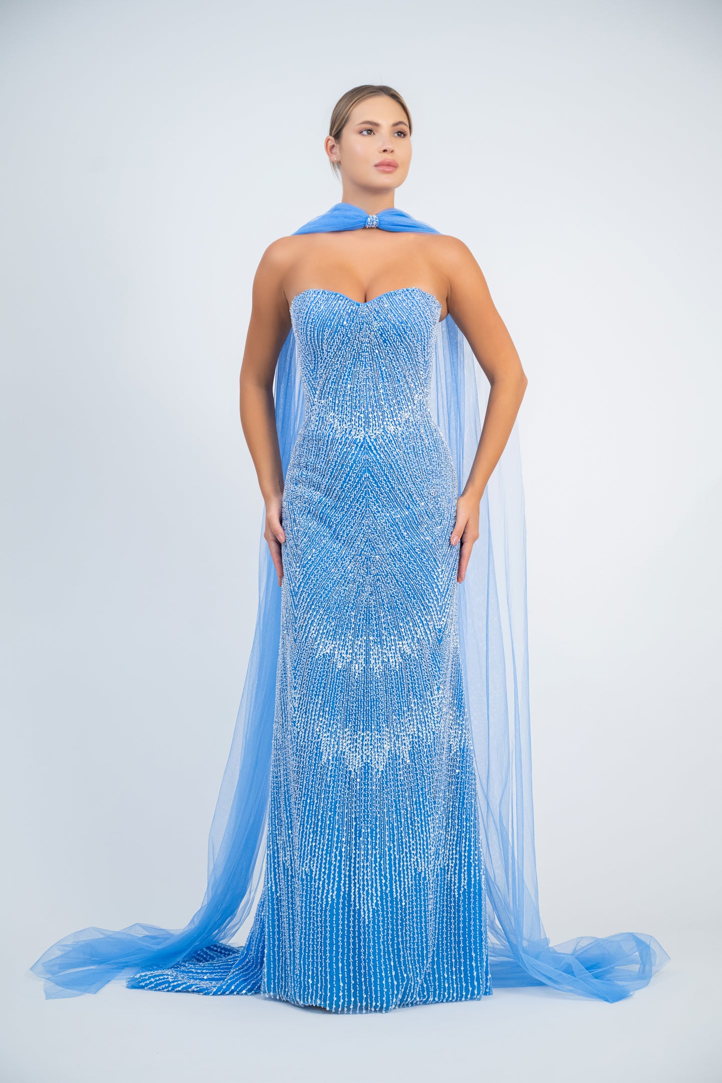 Strapless Sequin Gown