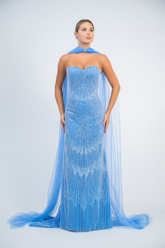 Strapless Sequin Gown
