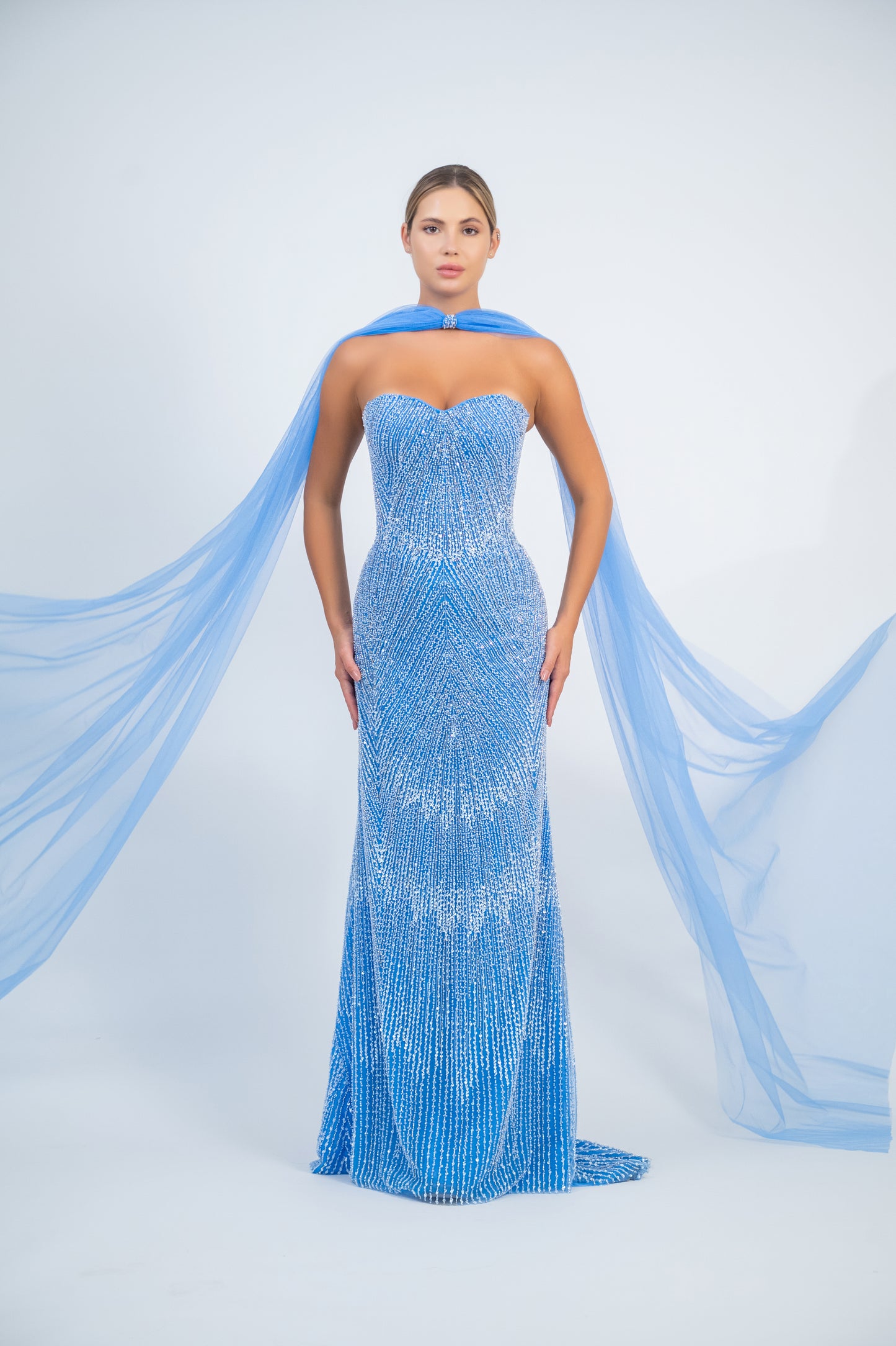 Strapless Sequin Gown