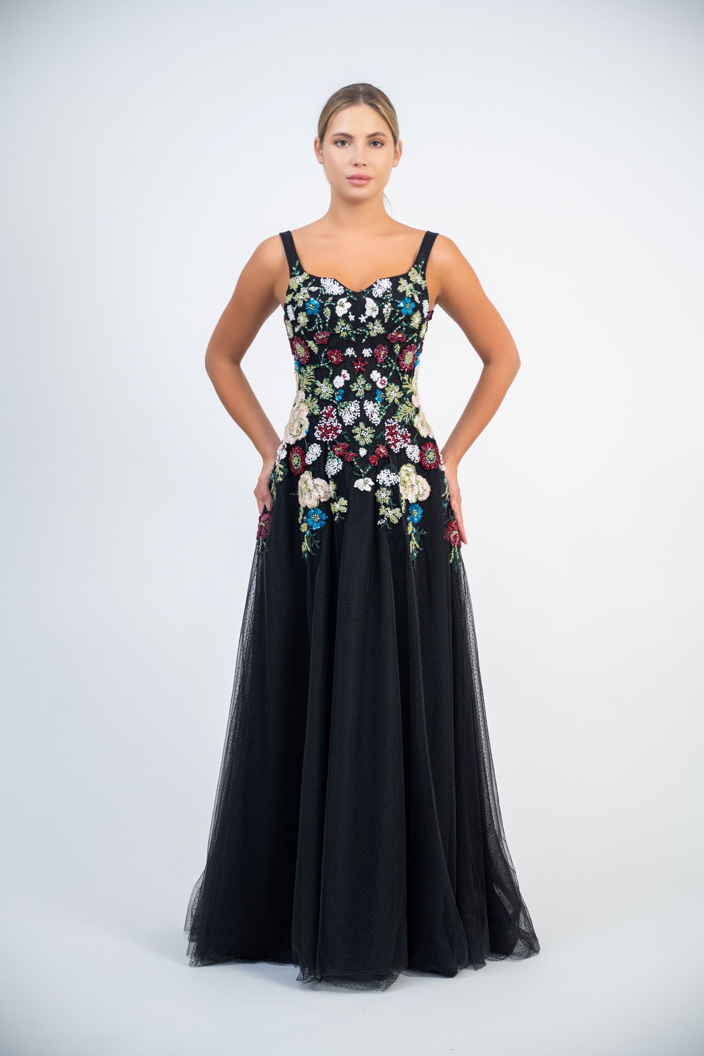 Floral Embroidered Gown