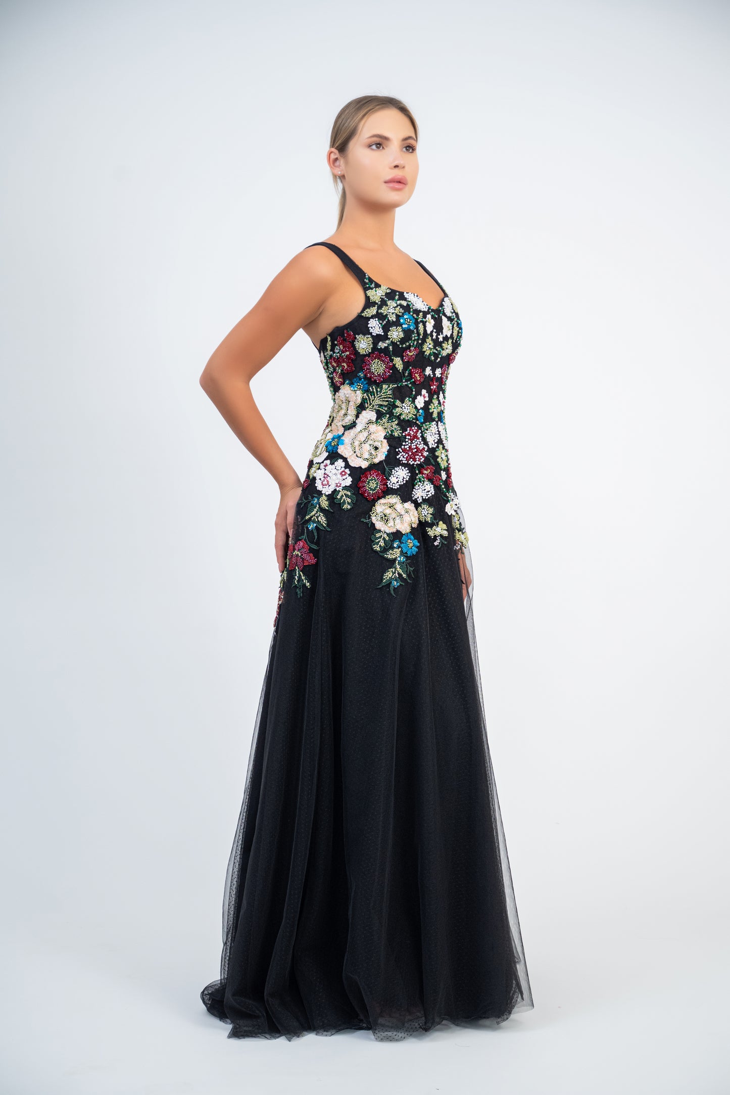 Floral Embroidered Gown