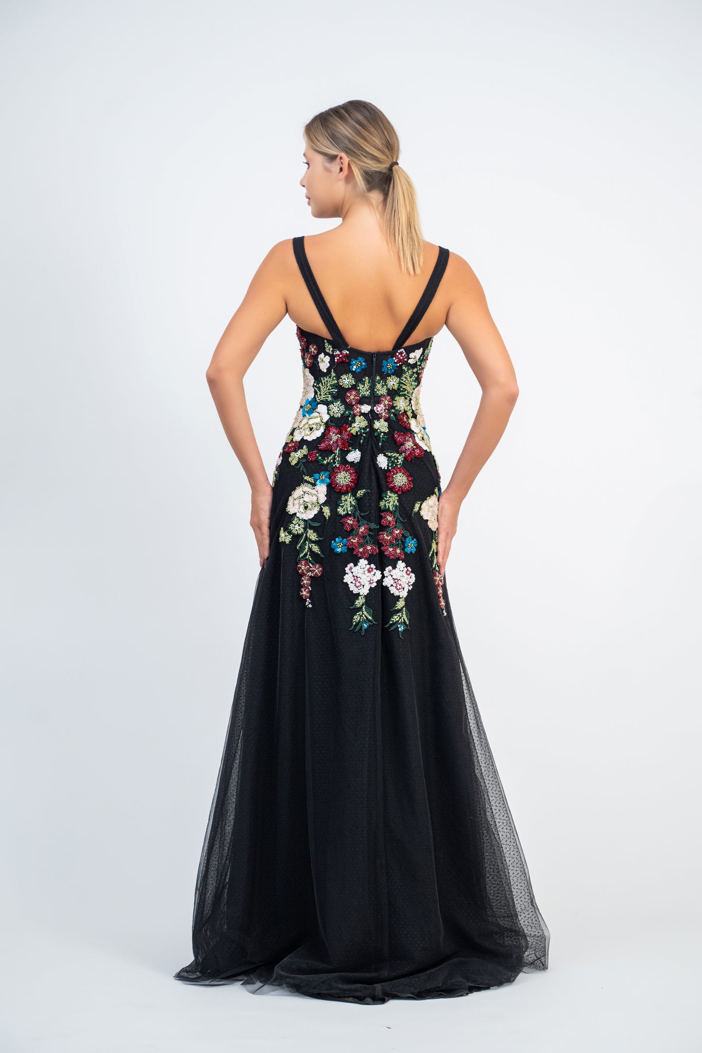 Floral Embroidered Gown
