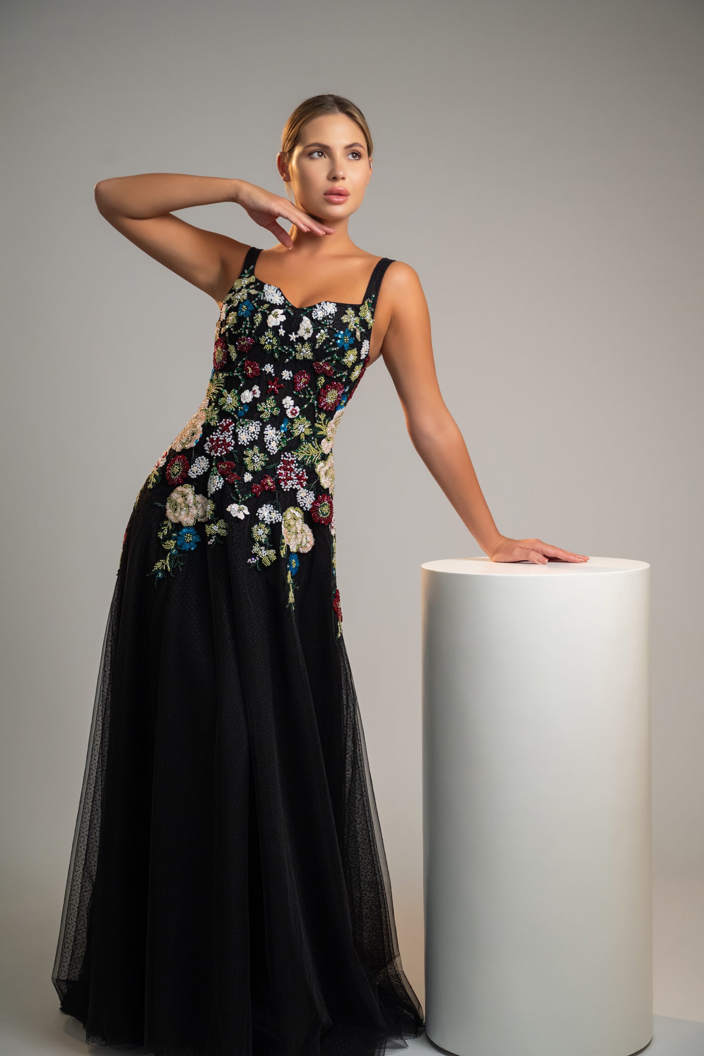 Floral Embroidered Gown