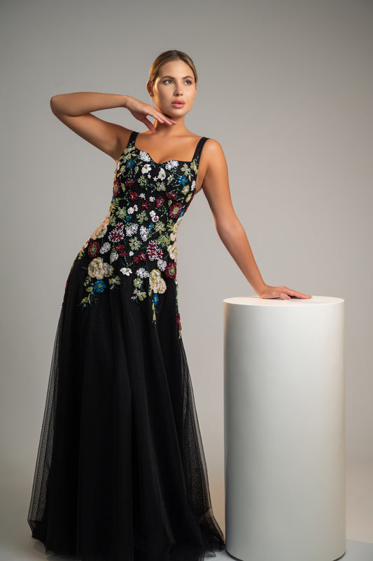 Floral Embroidered Gown