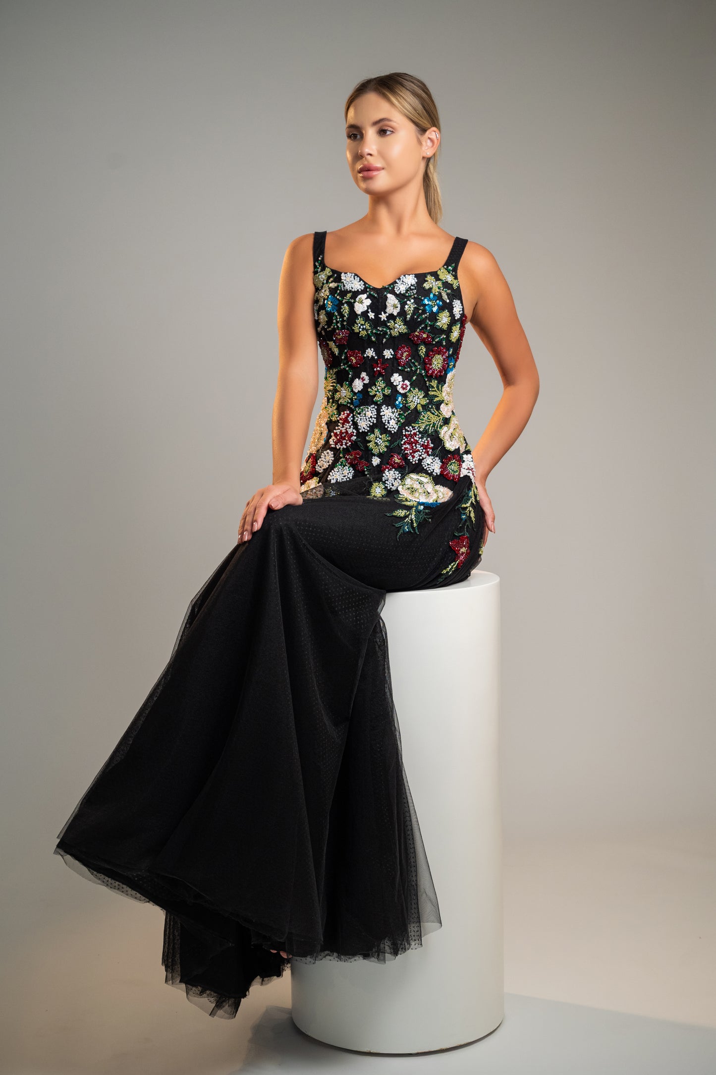 Floral Embroidered Gown