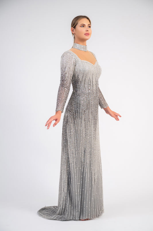 Long Sleeve Ombre Gown