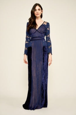 Long Sleeve Mixed Media Dress