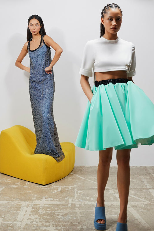 Crystal Net Tulle Slip Dress