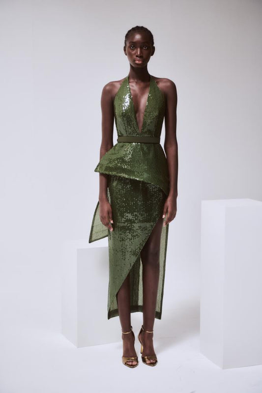 Sequin Halter Dress
