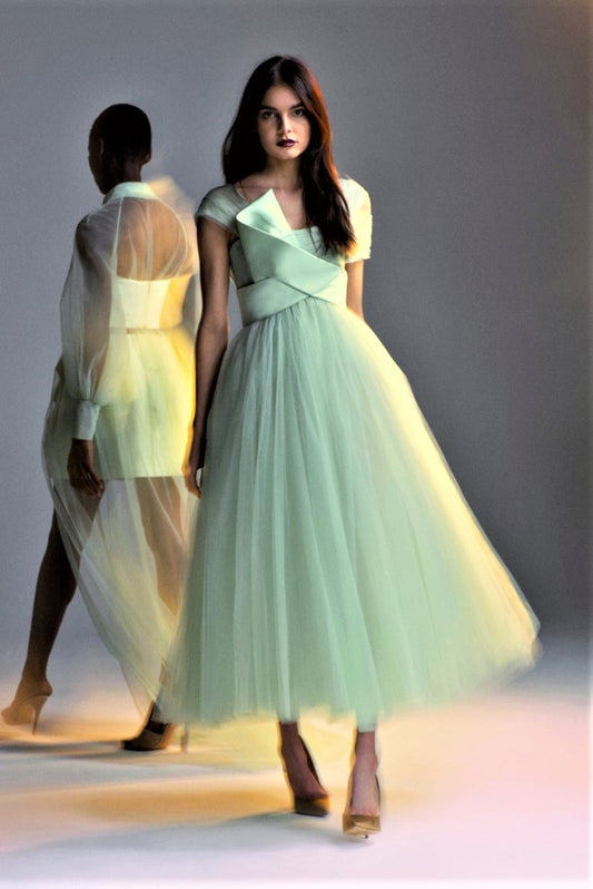 Layered Tulle Midi Dress