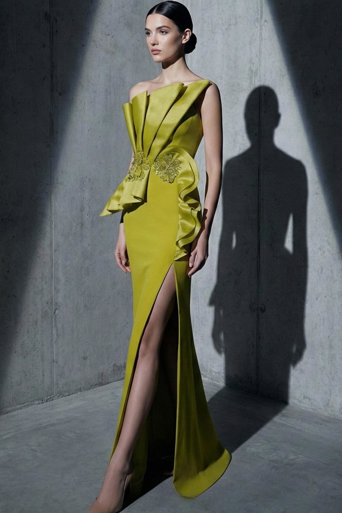 Asymmetrical Column Gown