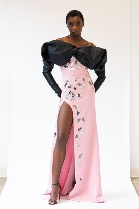 Raffia Embroidered  Gown