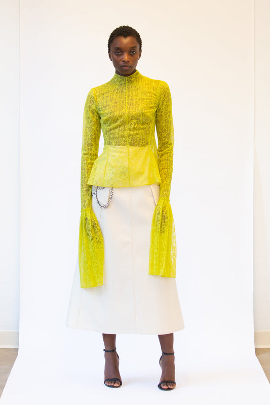 Cuff Lace Top and Skirt