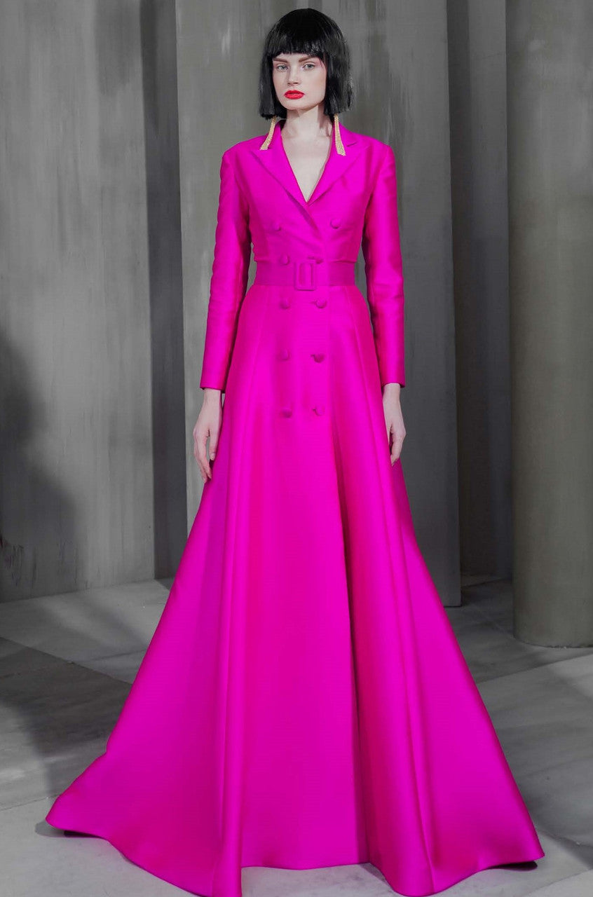 Long Sleeve - Silk Mikado Gown