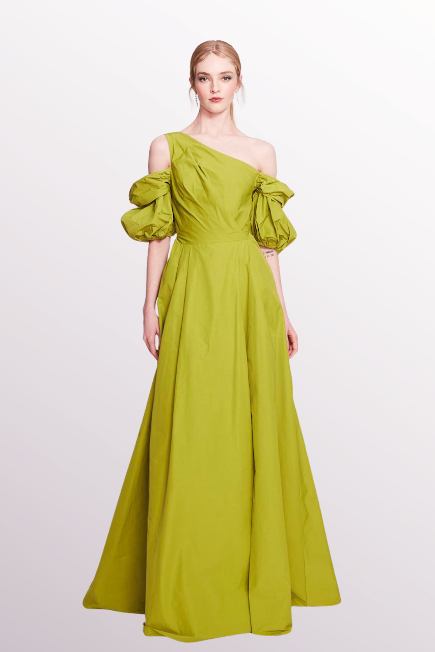 One-Shoulder Taffeta Dress