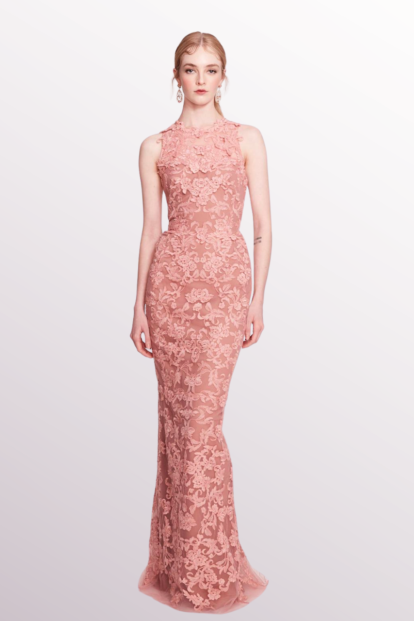 Sleeveless Corded Lace Dress