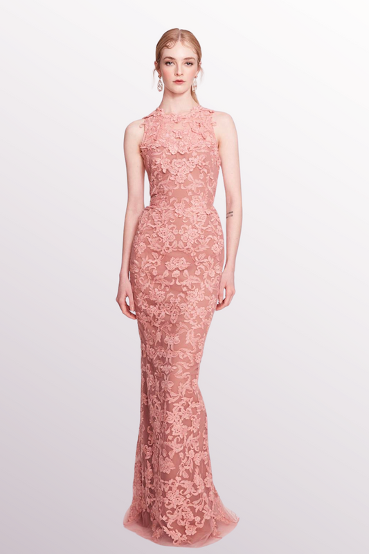 Sleeveless Corded Lace Dress