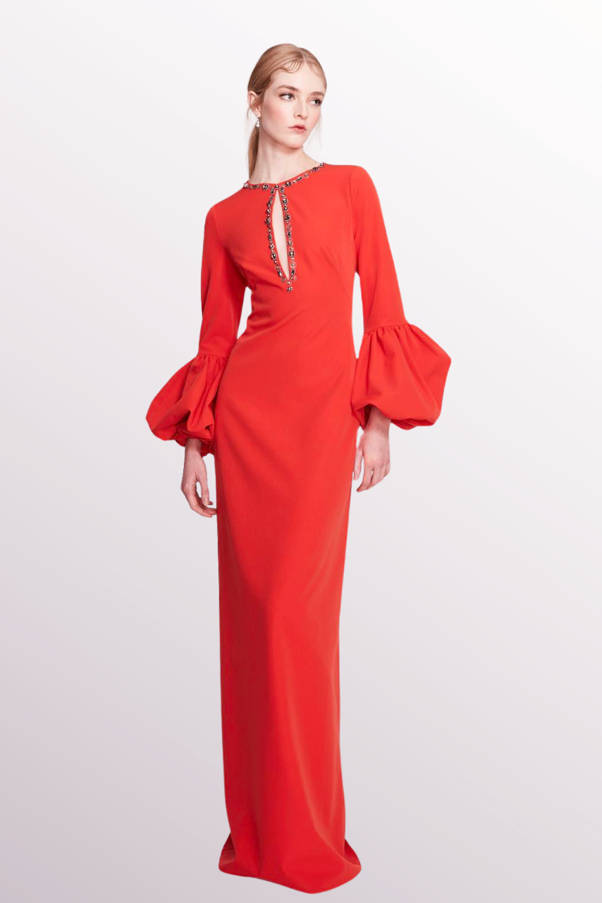 Long Sleeve -Crepe Dress