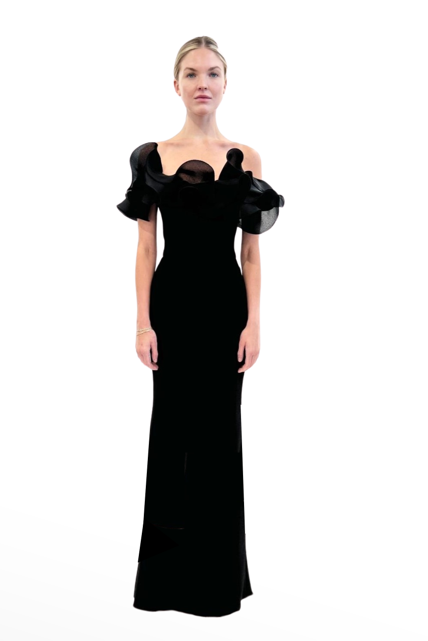 Gazar Ruffle Gown