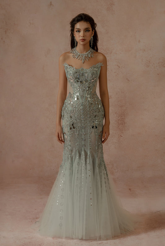 Trumpet Gown with Necklace