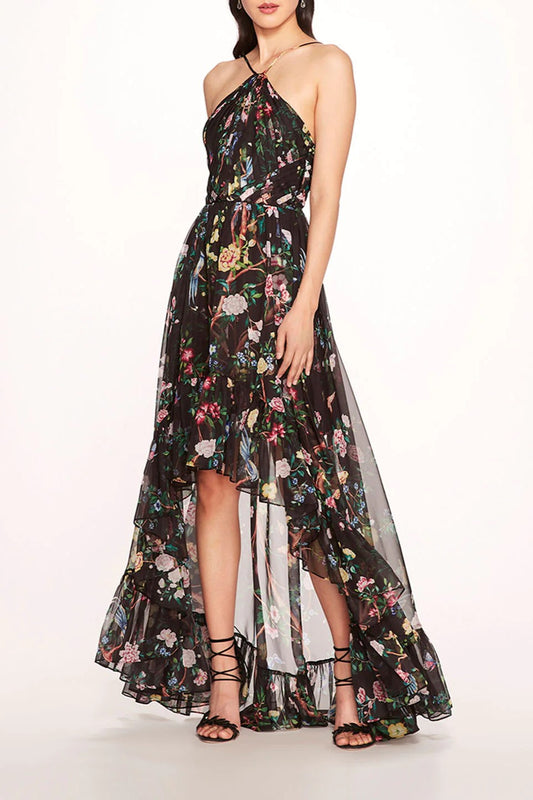 Halter Floral Hi-Lo  Gown