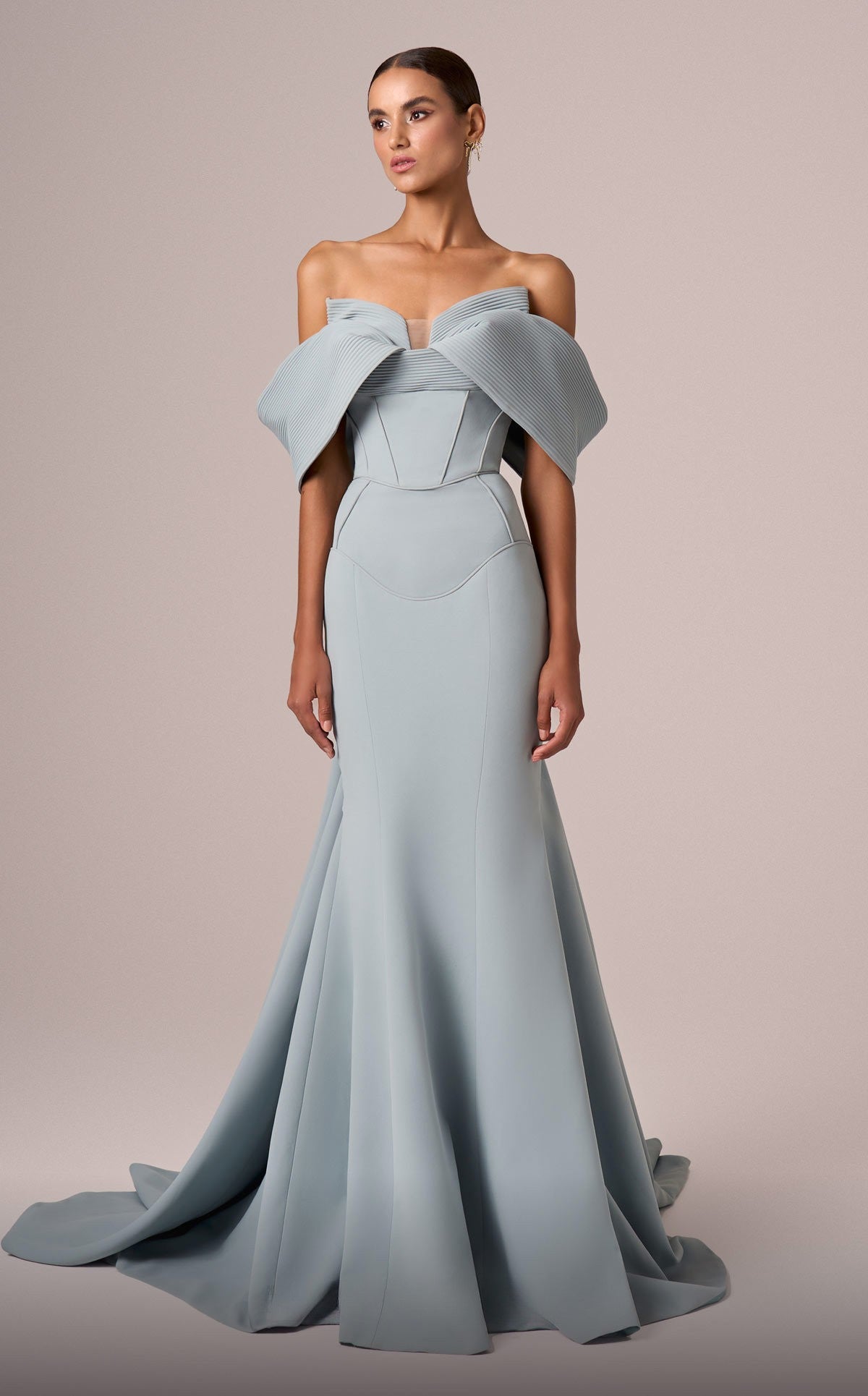 Draped Off-the-Shoulder Gown