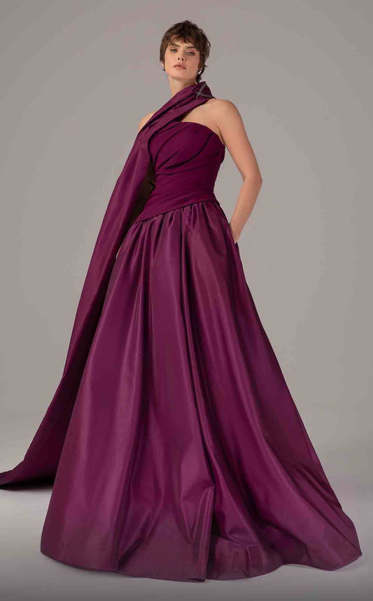 Strapless Satin A-Line Gown