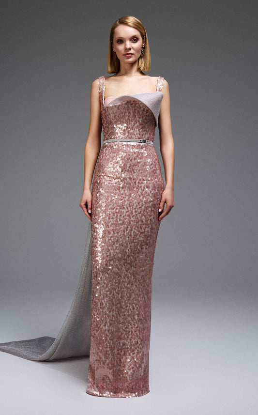 Sequin Column Gown