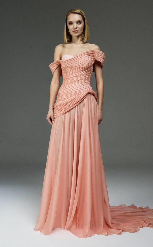 Flared Long Sequin Gown