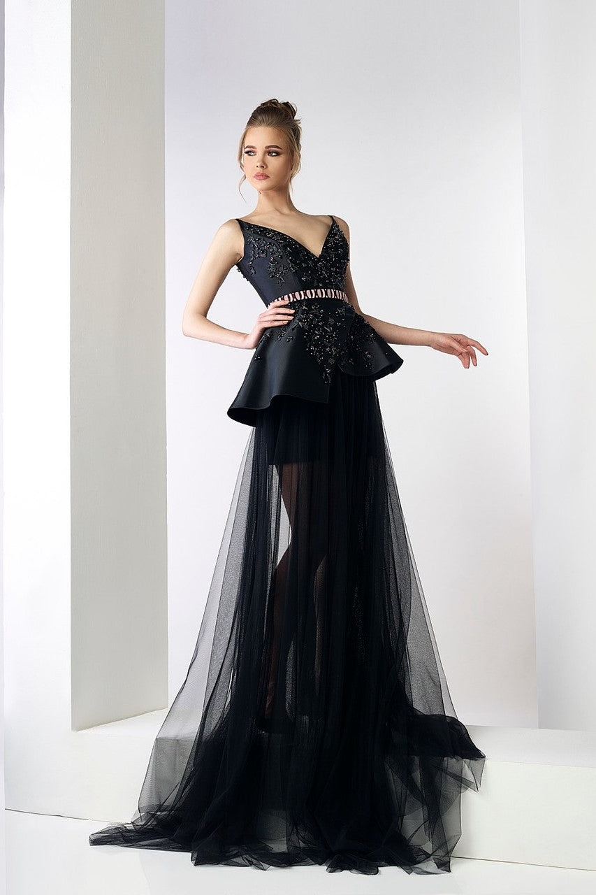 Ailsa Sleeveless Peplum Gown