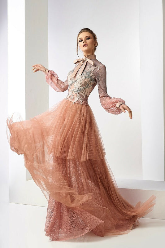 Lyall Long Sleeve Lace Top and Tulle Skirt