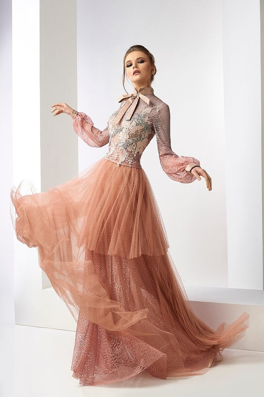 Lyall Long Sleeve Lace Top and Tulle Skirt