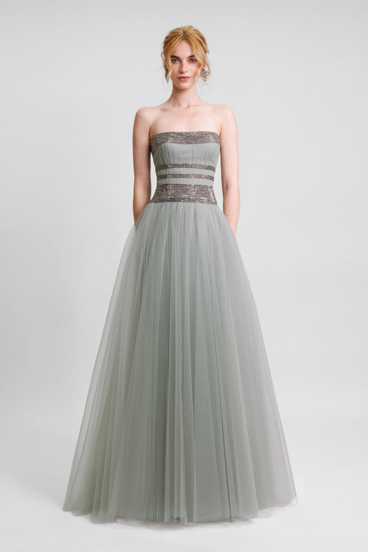 Embellished Corset Tulle Gown