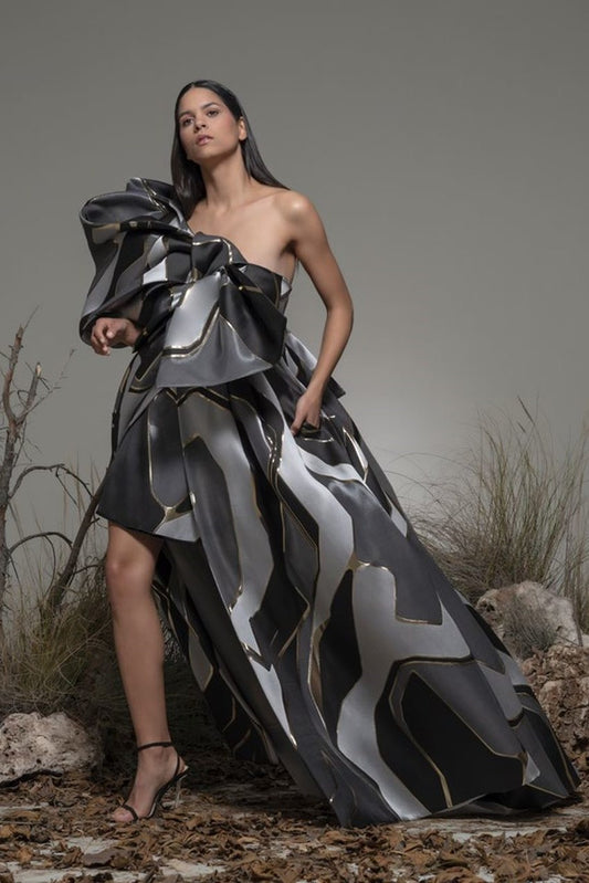 Biancavil One Shoulder Slit Gown