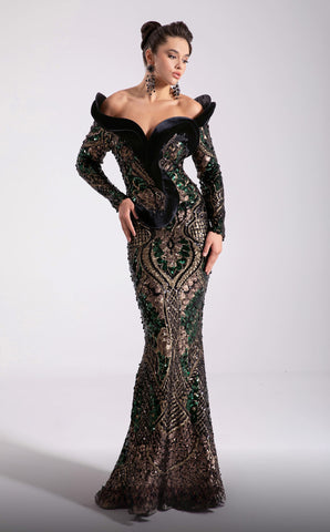 Sequin Embroidered Gown