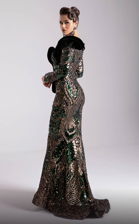 Sequin Embroidered Gown