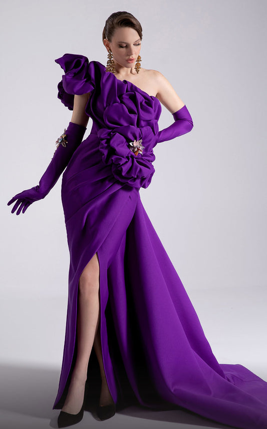 One-Shoulder Strap Gown