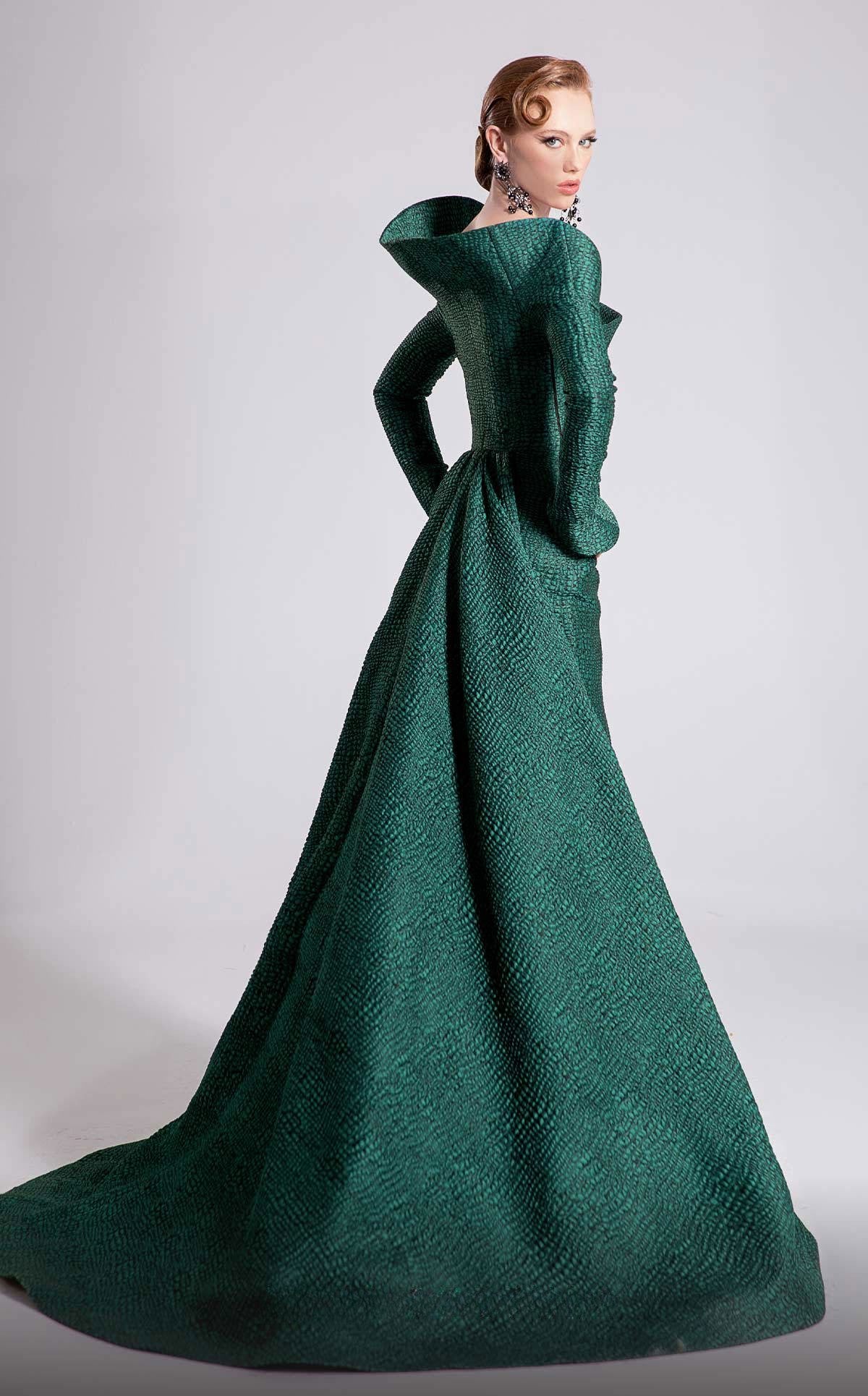 Off-Shoulder Jacquard Gown