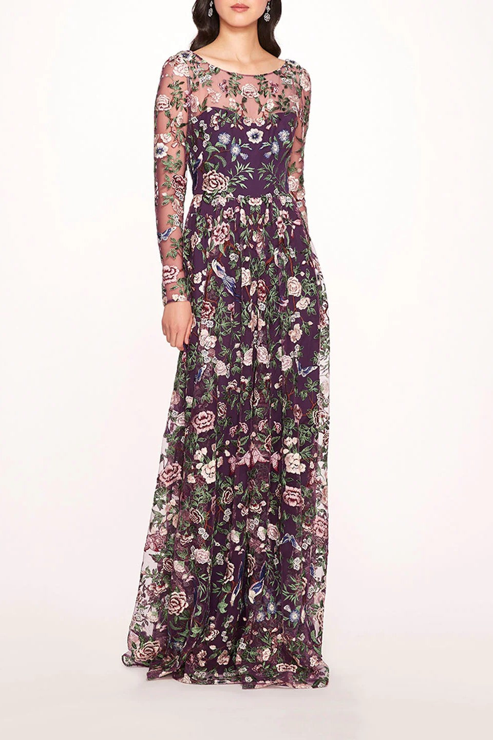 Long Sleeve Botanical Gown