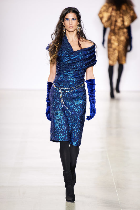 Asymmetrical Neck Cocktail  Dress