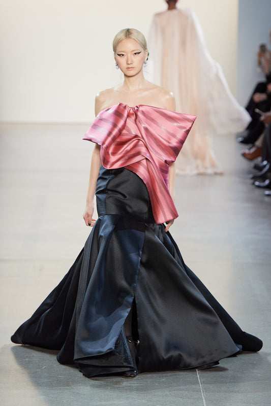 Strapless Barathea Silk Drape Gown Gown