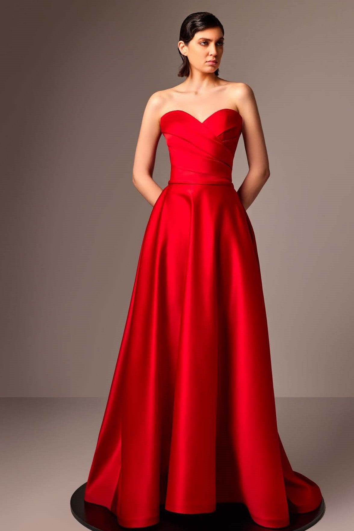 Satin Strapless Gown